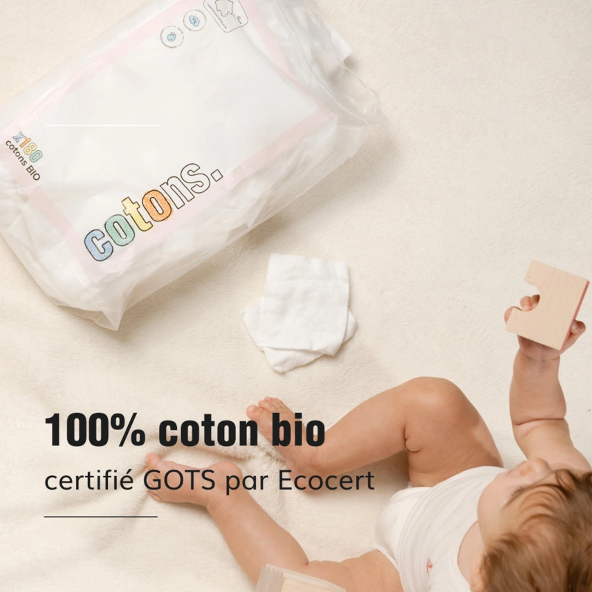 Cotons bébé bio (x180) – Image 2